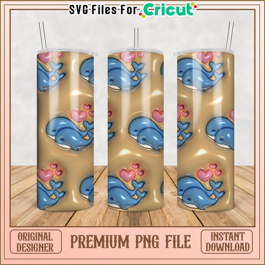 Whale Tumbler PNG Sublimation Design