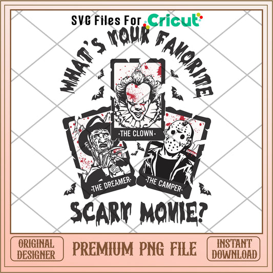 Whats Your Favorite Scary Movie Hallowen png, Horror characters png, digital download
