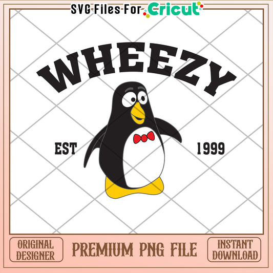 Wheezy Penguin PNG Cricut Design