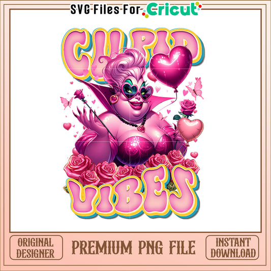 Whimsical Cupid Vibes Colorful PNG Art for Valentine's Day Fun