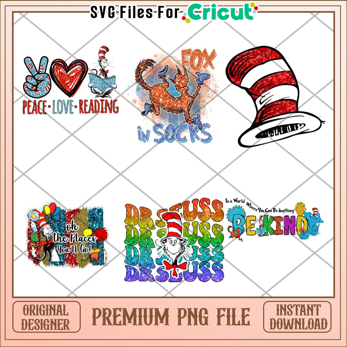 Whimsical Dr Seuss Inspired PNG Bundle for Crafts