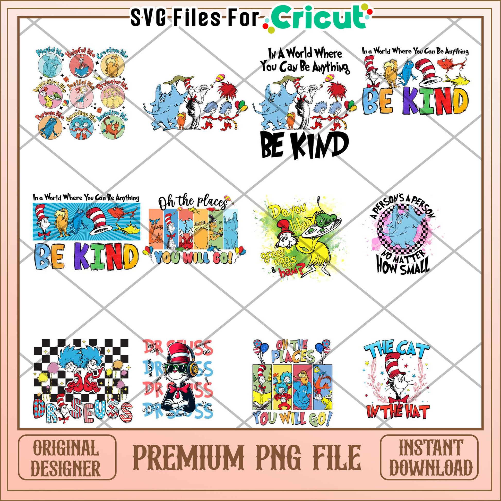 Whimsical Dr Seuss Quote Bundle PNG for Creative Crafts