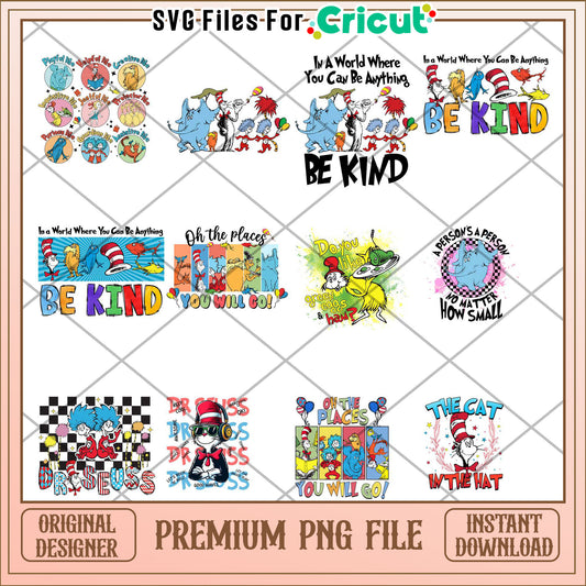 Whimsical Dr Seuss Quote Bundle PNG for Creative Crafts