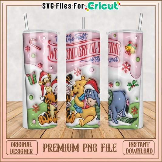 Whimsical Holiday Tumbler Design PNG Ideal for Cricut Projects