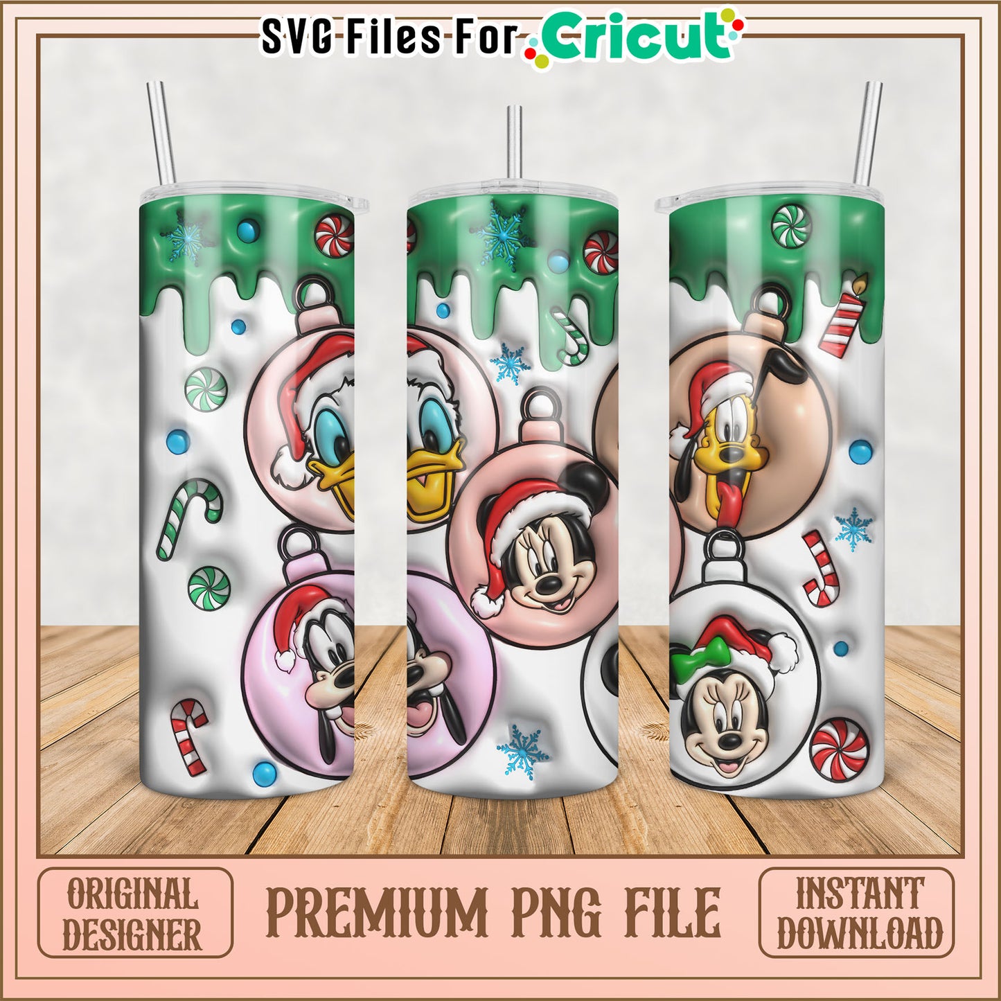 Whimsical Holiday Tumbler PNG Design for Cricut Crafts and Gifts