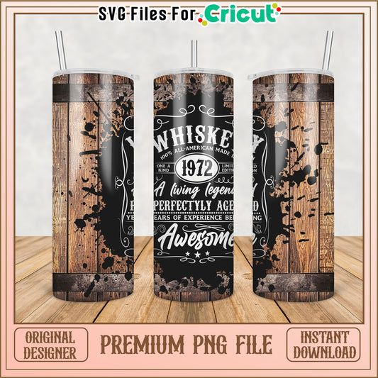 Whiskey 1972 Tumbler PNG Design
