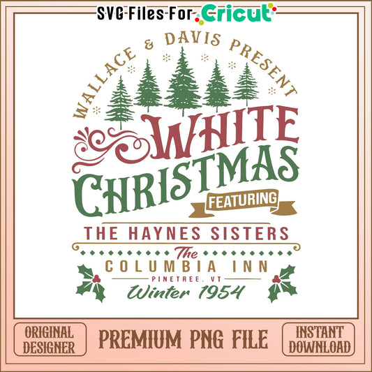 White Christmas featuring The Haynes Sisters, vintage holiday design