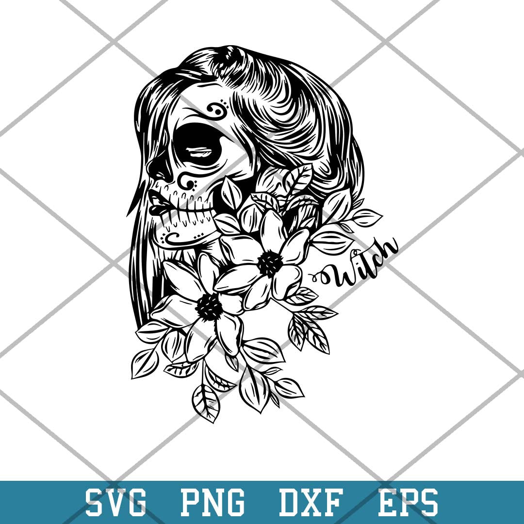 White Witch Zoe Skull Print Halloween Svg, Halloween Svg-Svgfilesforcricut