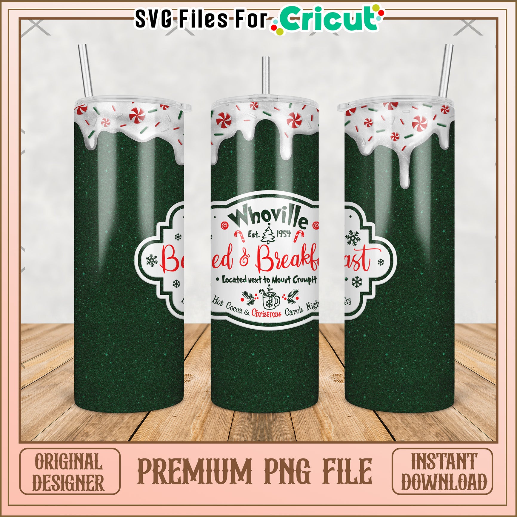 Whoville breakfast tumbler png, grinch christmas​​ png, christmas tree​​ png