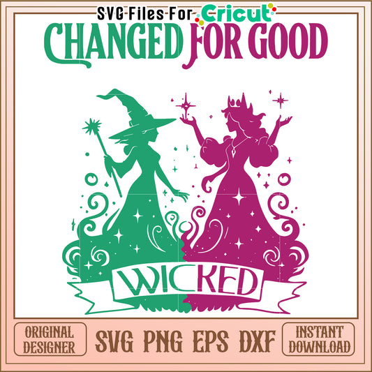 Wicked musical design, inspired by Changed for Good theme