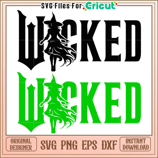 Wicked witch design with green accents, perfect for Halloween decor