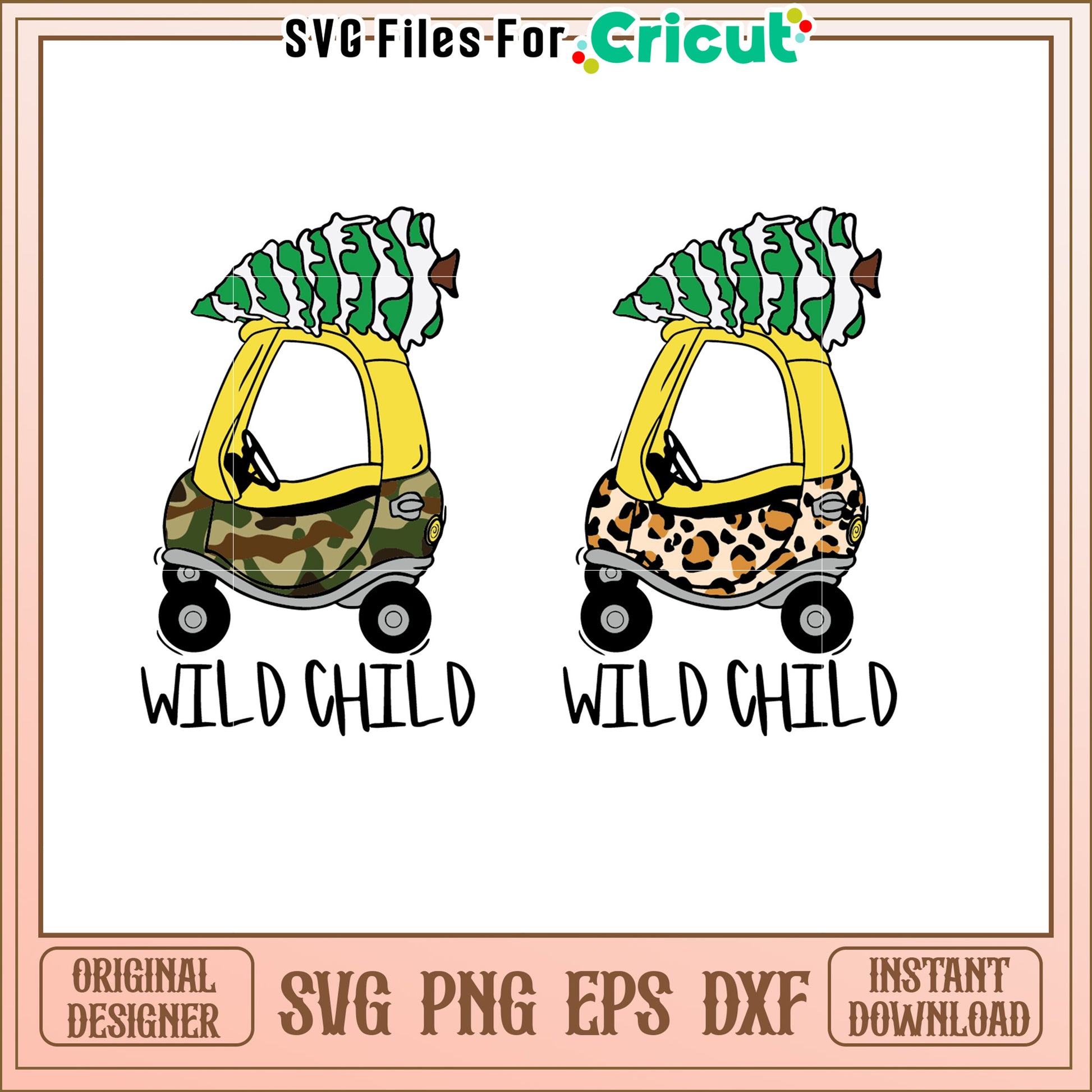 Wild Child SVG Christmas Car Designs