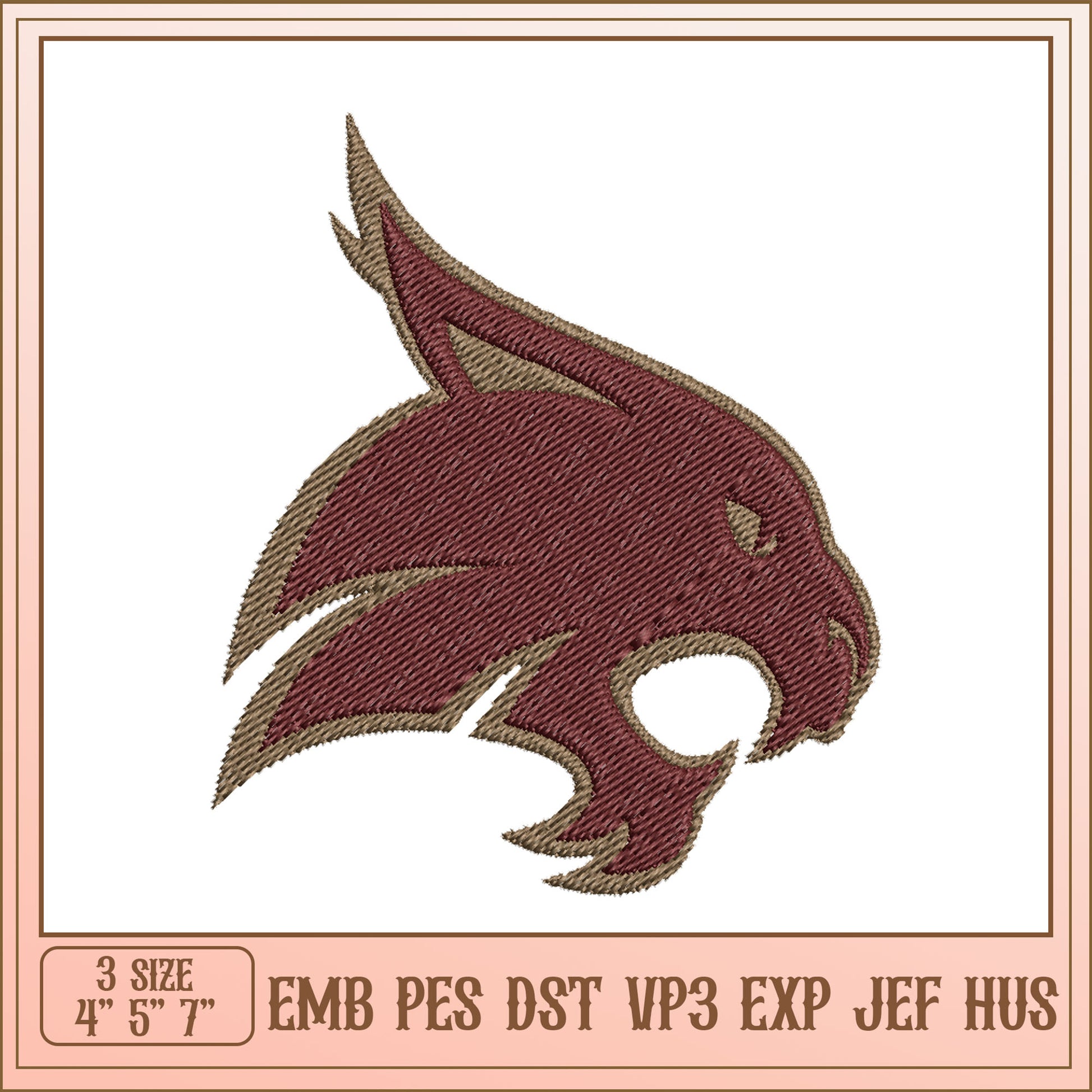 Wildcat Embroidery Design 3 Sizes