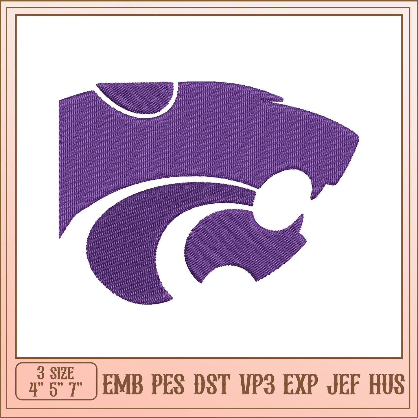 Wildcat Head Embroidery Design