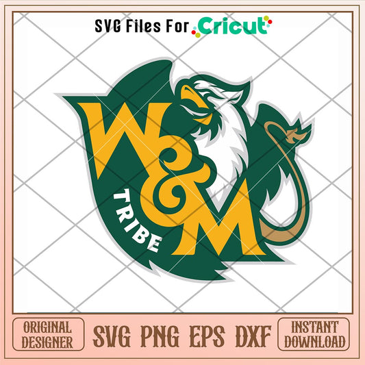 William and Mary Tribe Logo Svg, William and Mary Tribe Svg, NCAA Svg