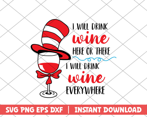 The cat in the hat Wine svg