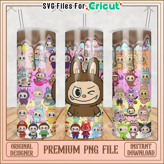 Winkle brown labubu tumbler png, labubu doll png, labubu toys png