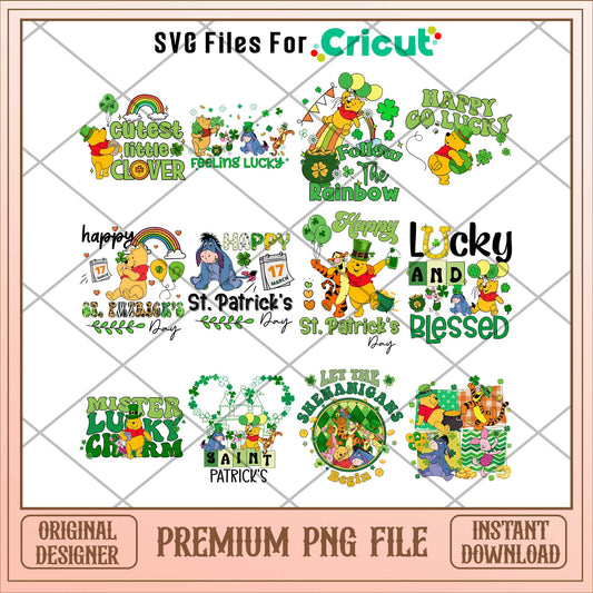 Winne The Pooh St. Patrick's day png bundle