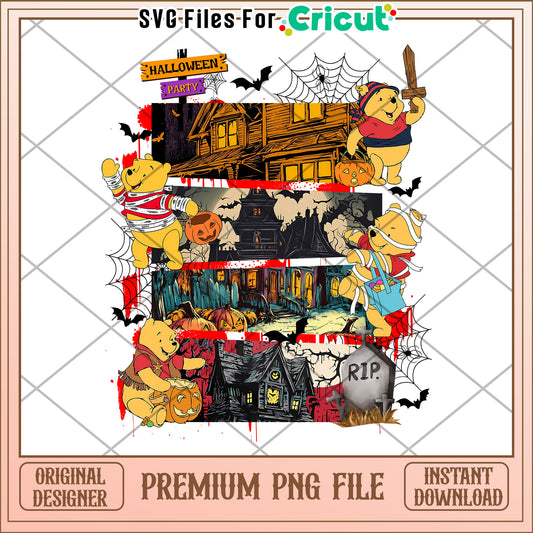 Winne the pooh Halloween Party png, halloween characters png, halloween time png
