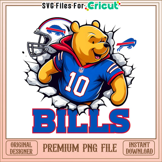 Winnie The Pooh Buffalo Bills png, Buffalo Bills png, NFL png