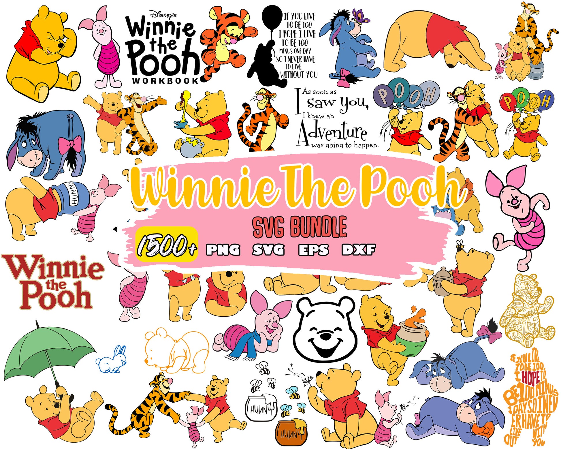 Winnie the pooh characters​ bundle svg, winnie the pooh svg, disney svg