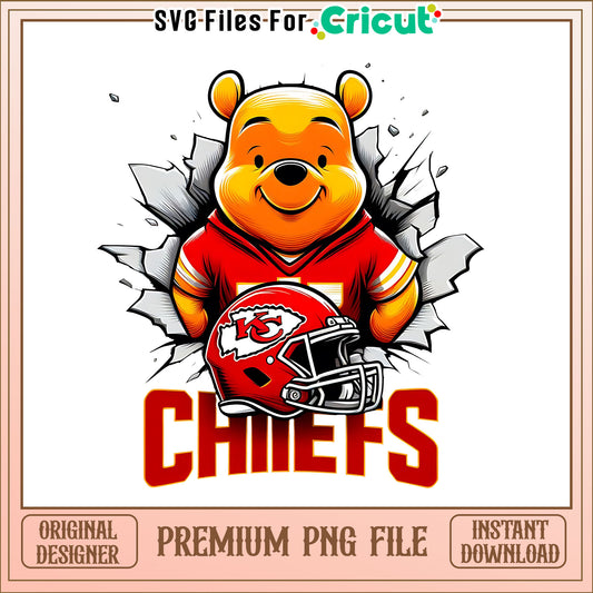Winnie The Pooh Chiefs png, Kansas City Chiefs png, NFL png