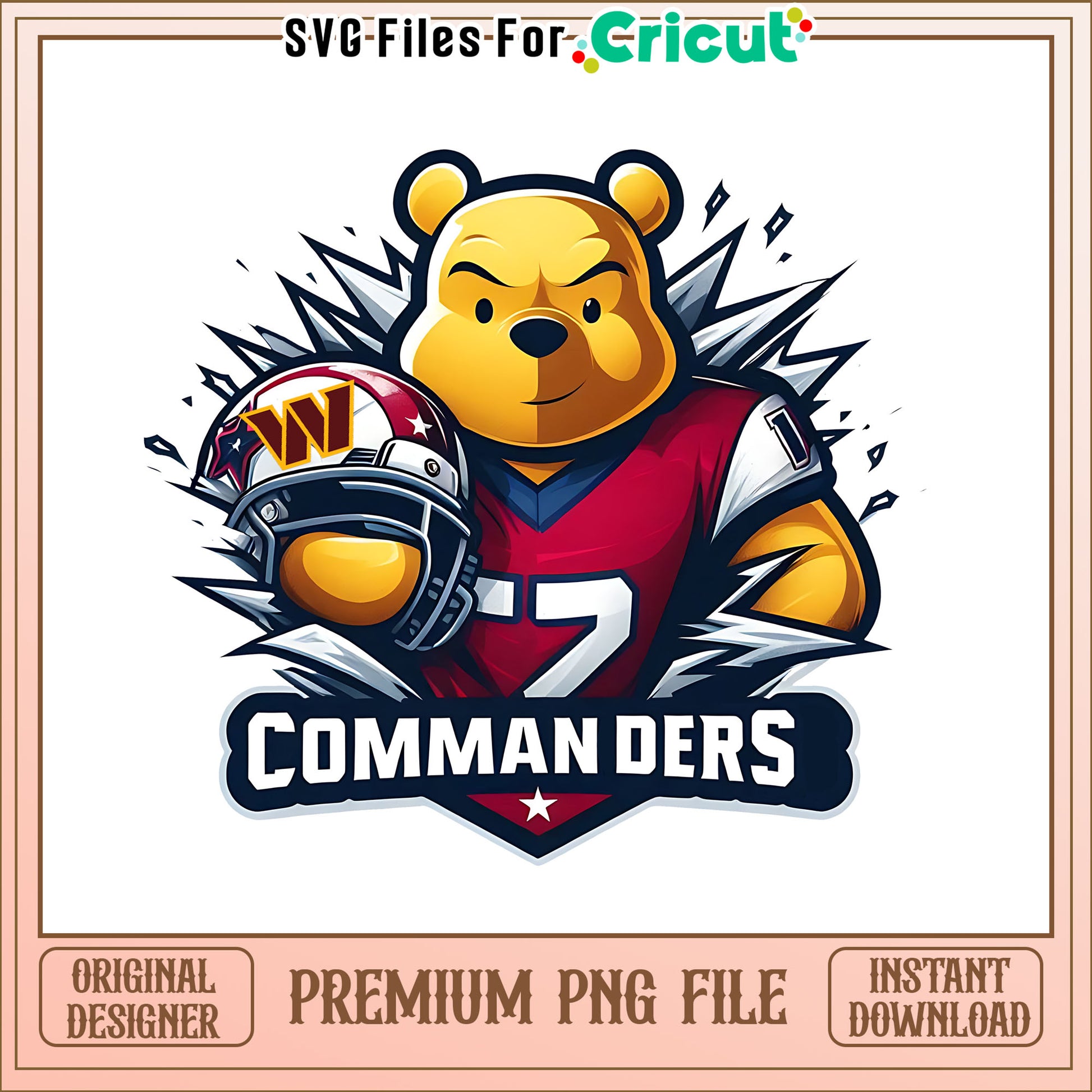Winnie The Pooh Commanders png, Washington Commanders png, NFL png