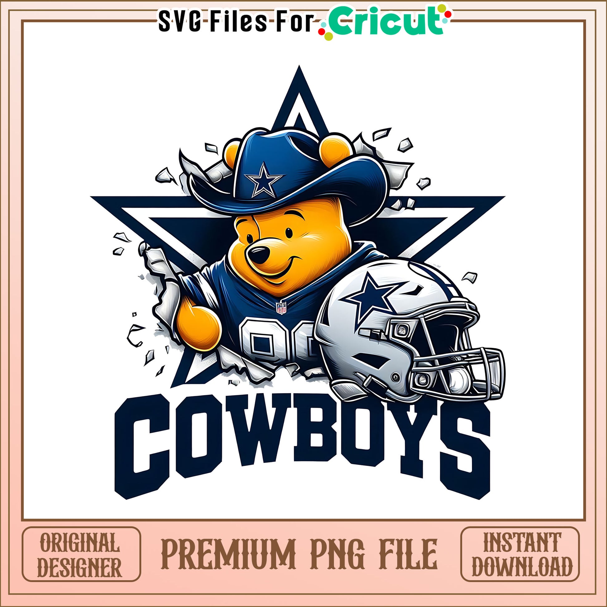 Winnie The Pooh Cowboys png, Dallas Cowboys png, NFL png