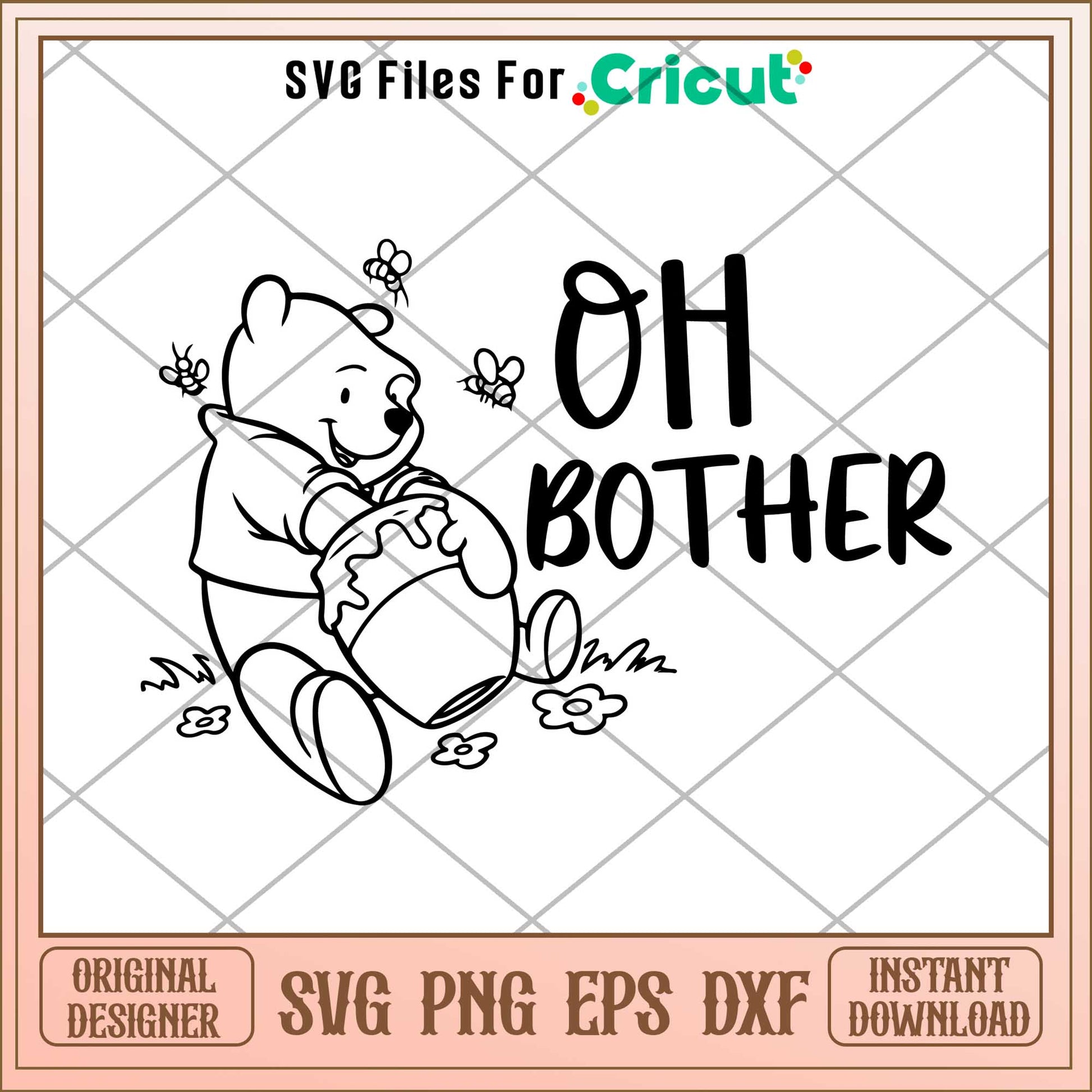 Winnie The Pooh Disney Oh Bother coloring svg, Winnie the pooh character svg, Digital Download