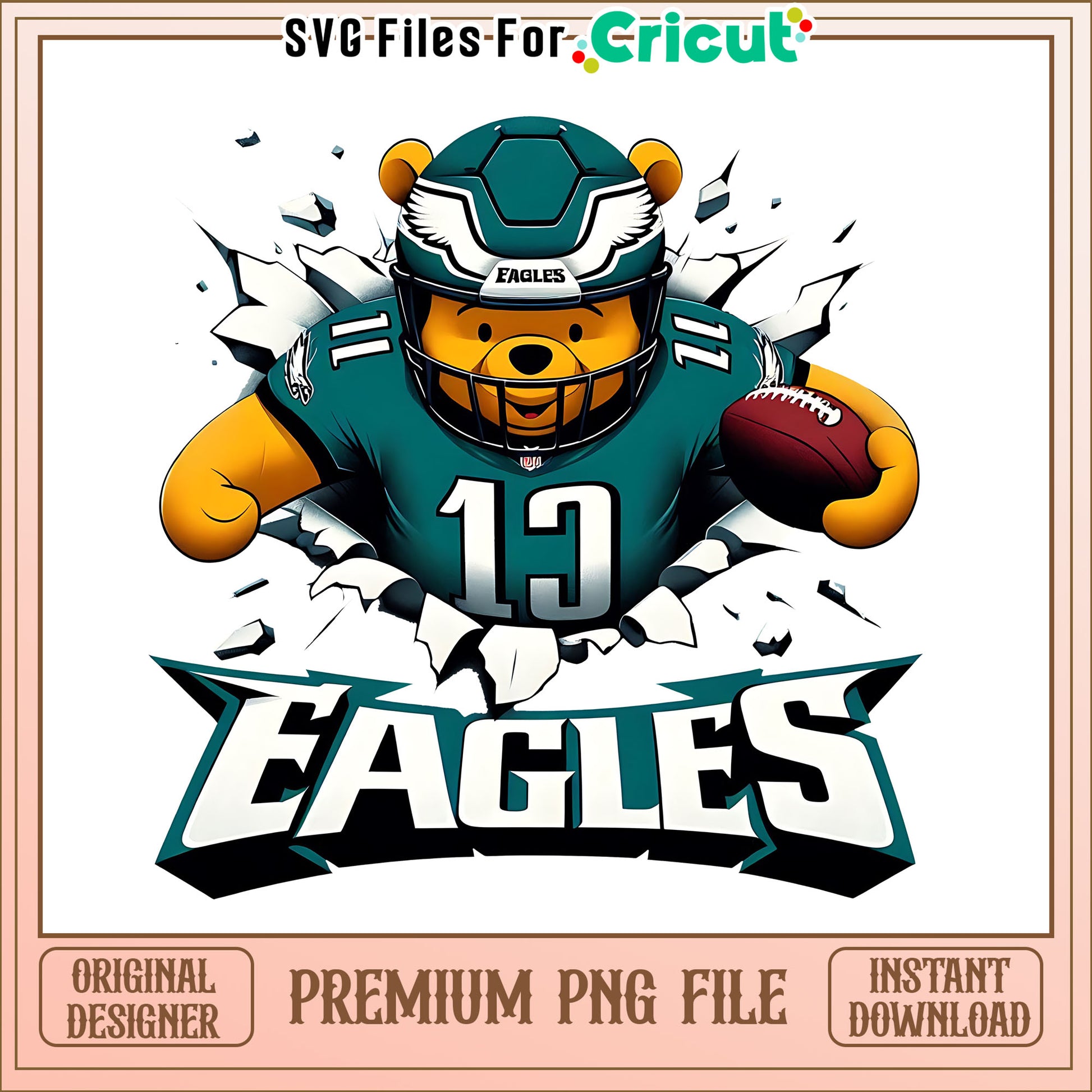 Winnie The Pooh Eagles png, Philadelphia Eagles png, NFL png