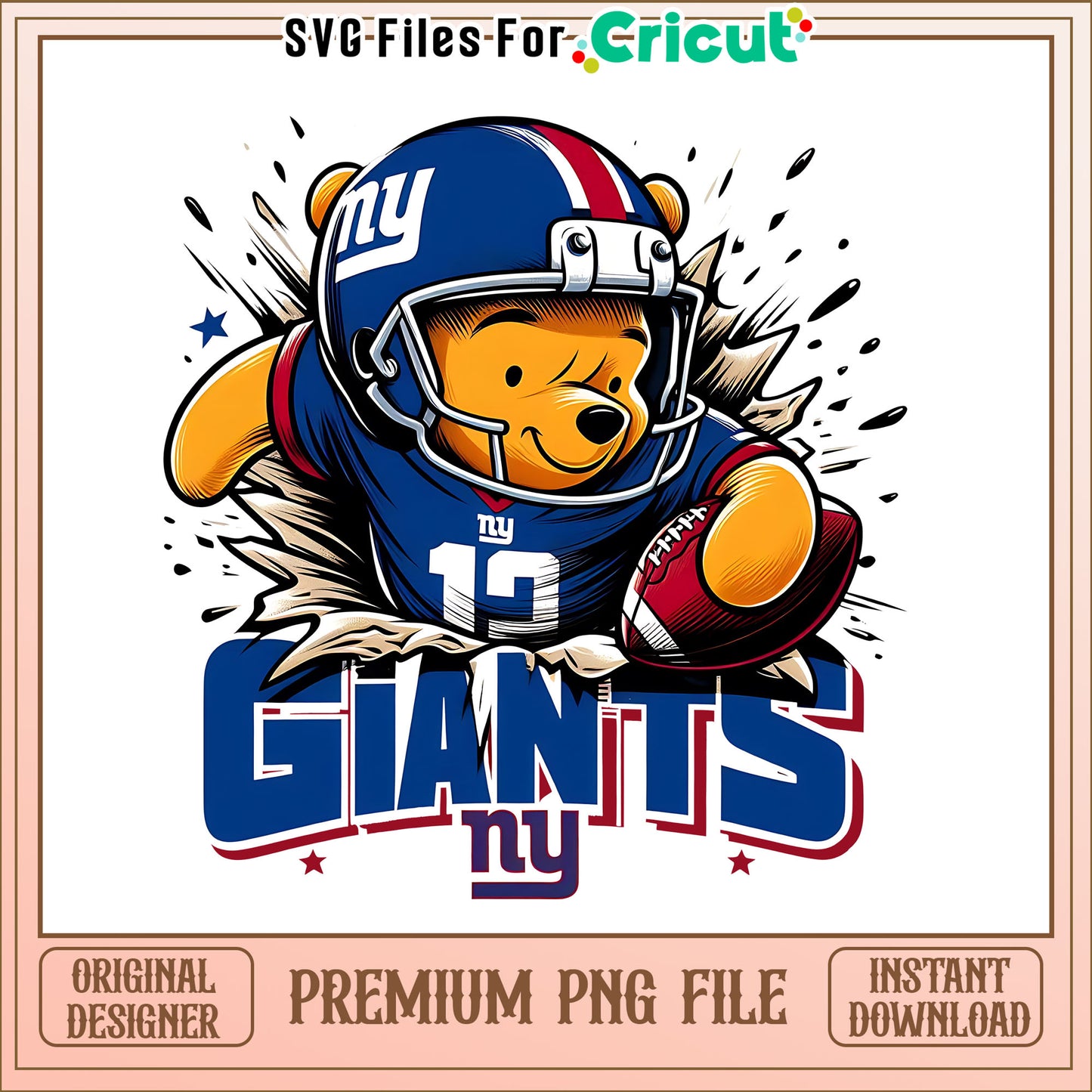 Winnie The Pooh Giants png, New York Giants png, NFL png