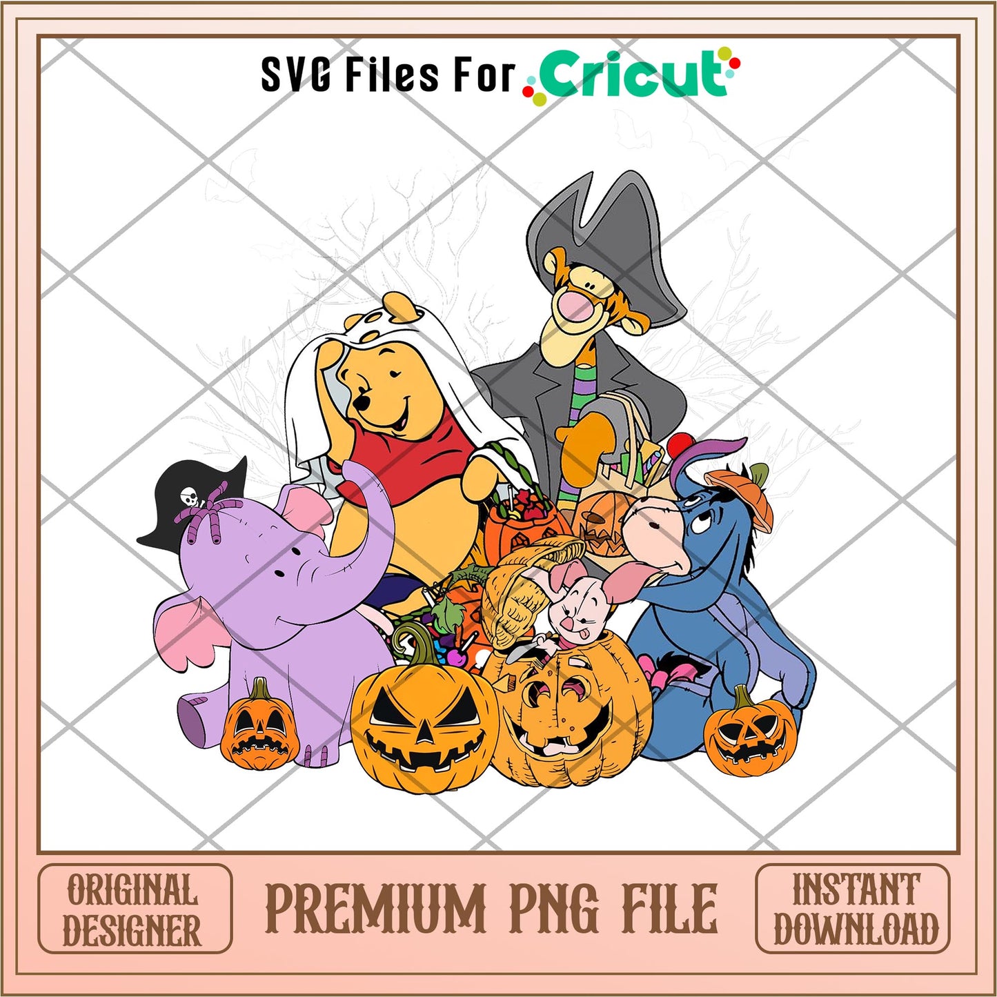 Winnie The Pooh Halloween png, Winnie The Pooh characters png, Digital Download