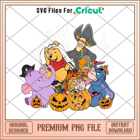 Winnie The Pooh Halloween png, Winnie The Pooh characters png, Digital Download
