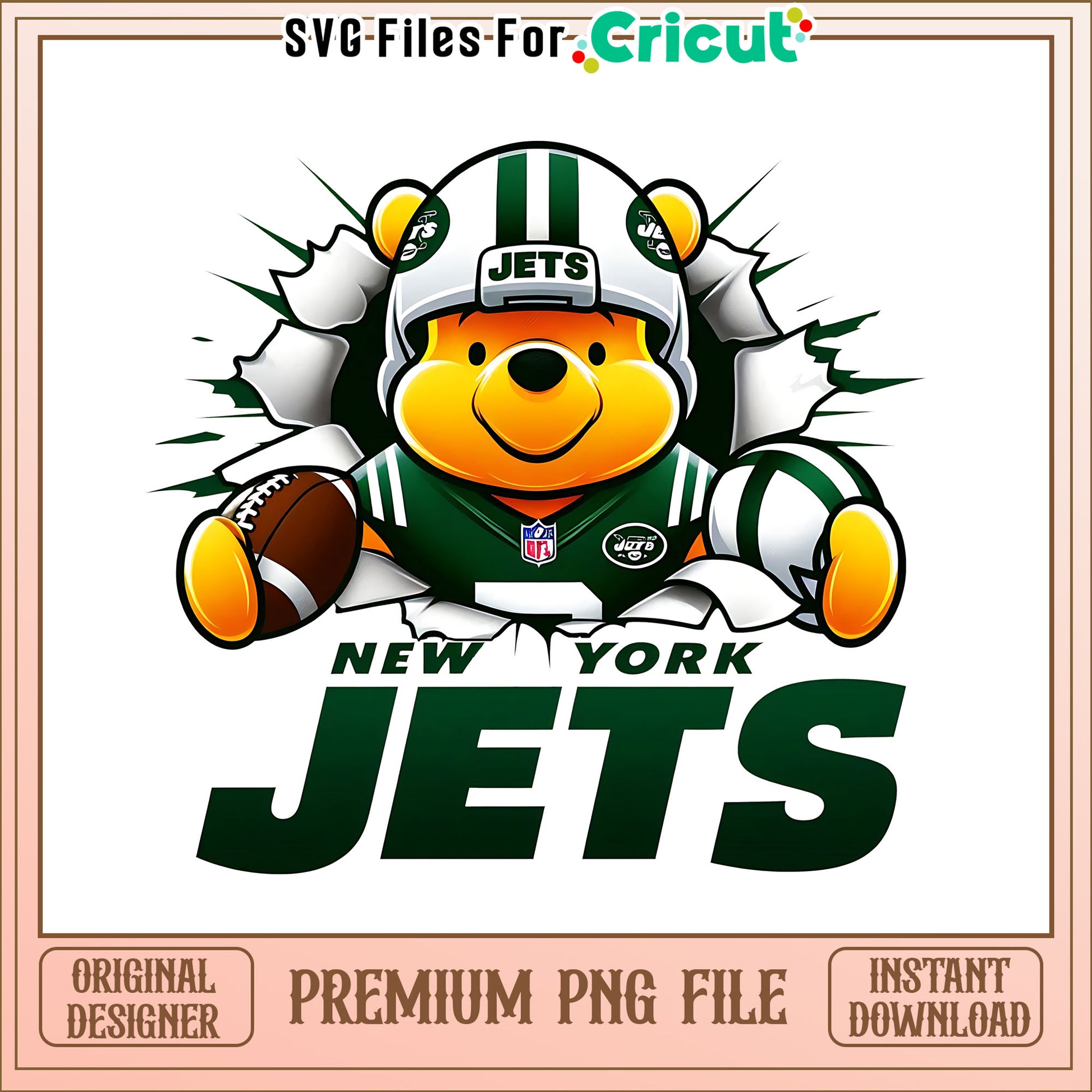 Winnie The Pooh Jets png, New York Jets png, NFL png