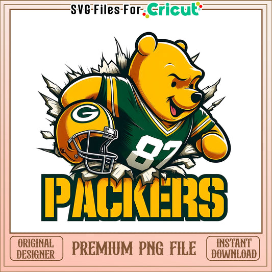 Winnie The Pooh Packers png, Green Bay Packers png, NFL png