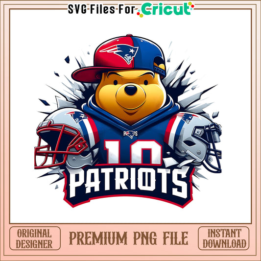 Winnie The Pooh Patriots png, New England Patriots png, NFL png