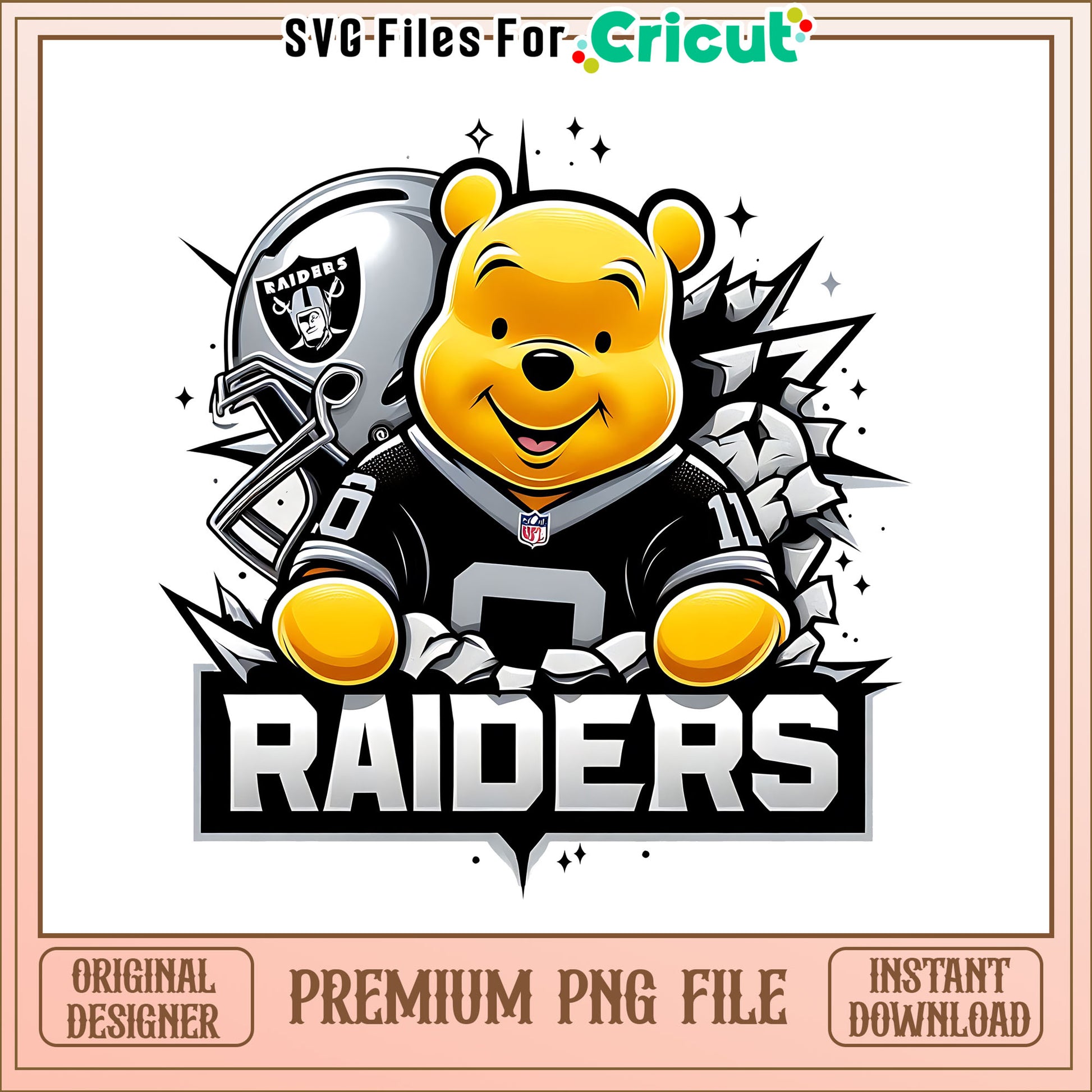 Winnie The Pooh Raiders png, Las Vegas Raiders png, NFL png