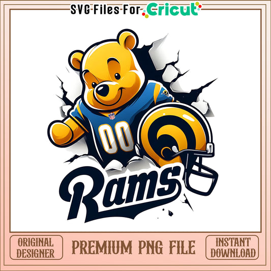 Winnie The Pooh Rams png, Los Angeles Rams png, NFL png