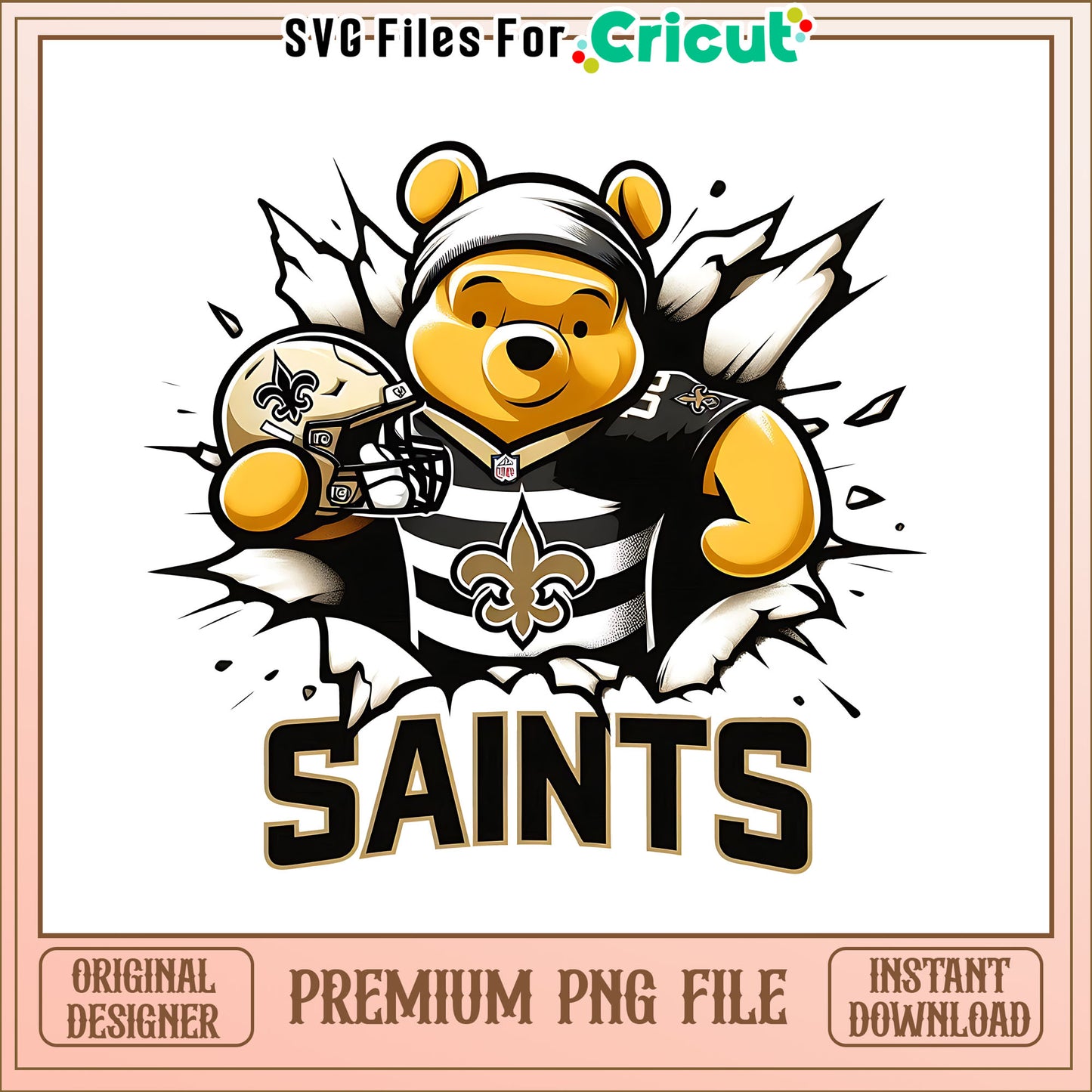 Winnie The Pooh Saints png, New Orleans Saints png, NFL png