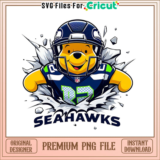 Winnie The Pooh Seahawks png, Seattle Seahawks png, NFL png