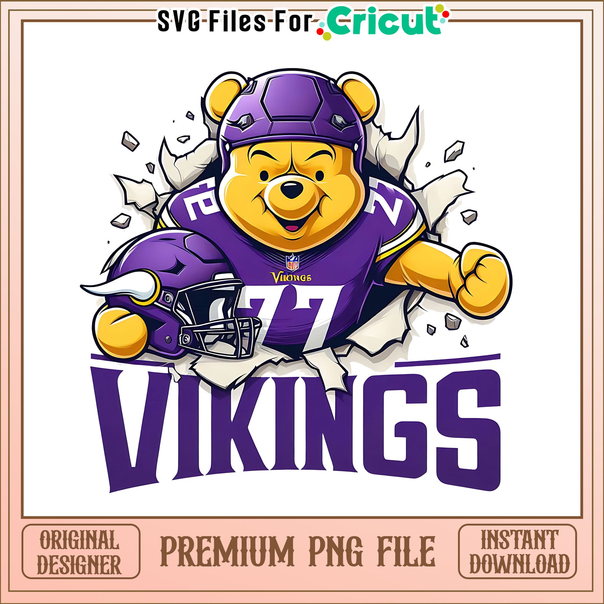 Winnie The Pooh Vikings png, Minnesota Vikings png, NFL png