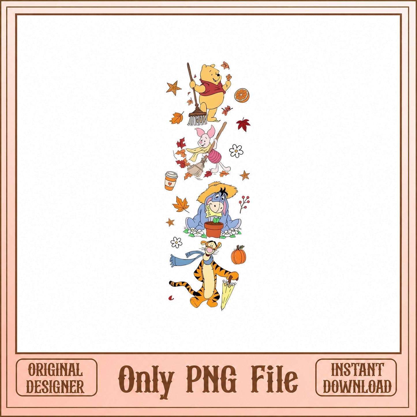 Winnie The Pooh And Friends PNG, Fall Autumn Clipart, Disney PNG