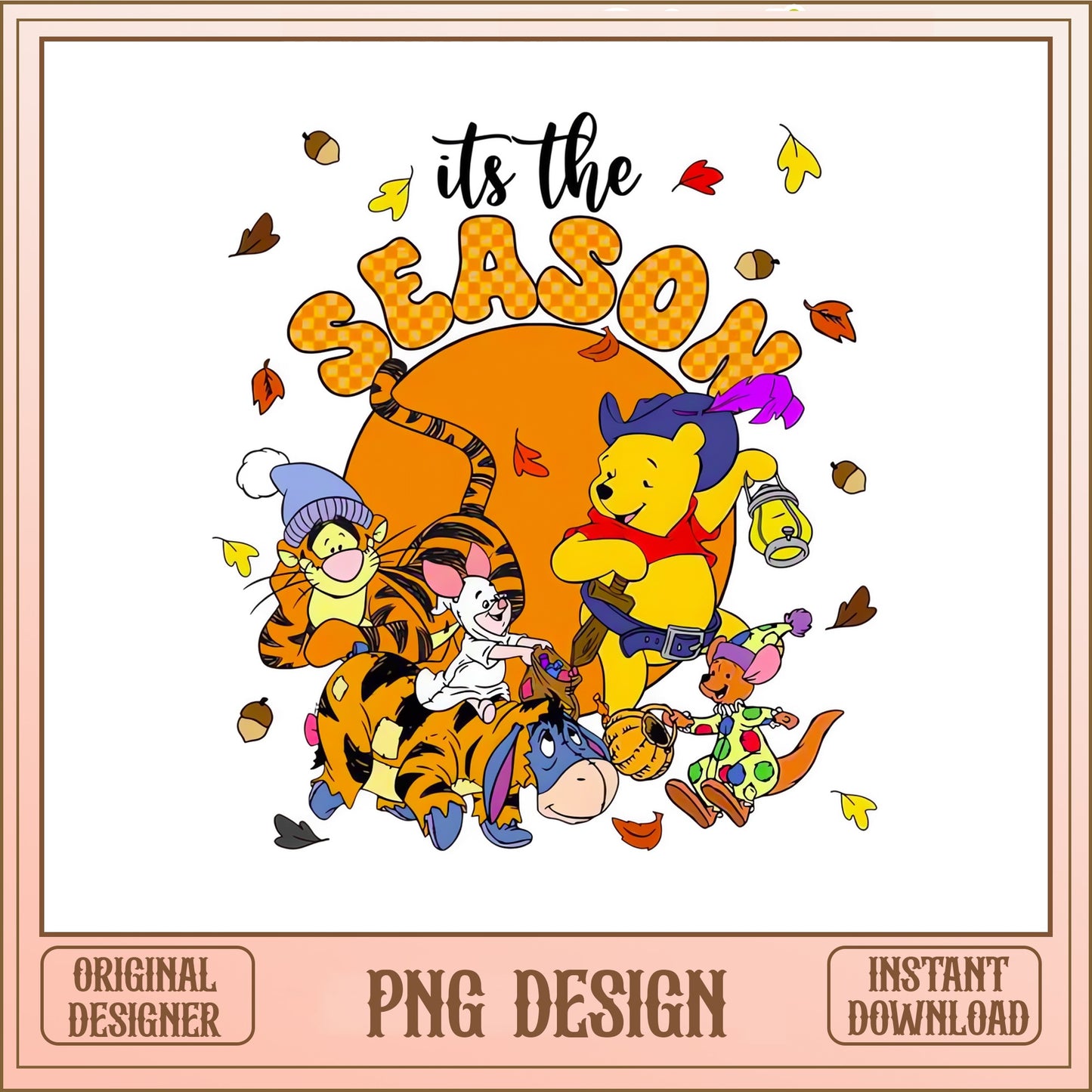 Winnie The Pooh Fall PNG, Its The Season PNG, Disney Autumn PNG