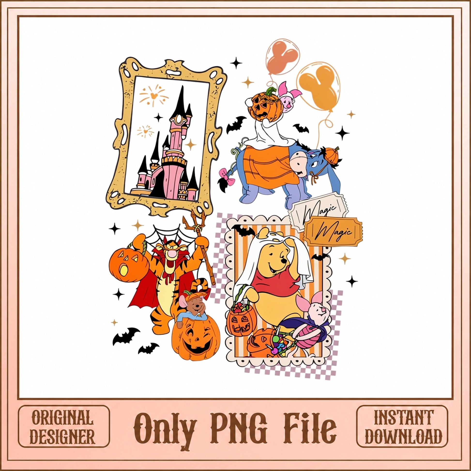 Winnie The Pooh Halloween PNG, Disney Character PNG, Trick Or Treat PNG
