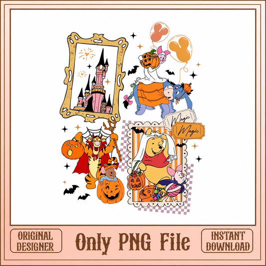 Winnie The Pooh Halloween PNG, Disney Character PNG, Trick Or Treat PNG