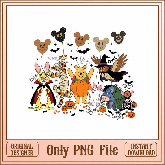 Winnie The Pooh Halloween PNG, Disney Characters, Trick Or Treat PNG