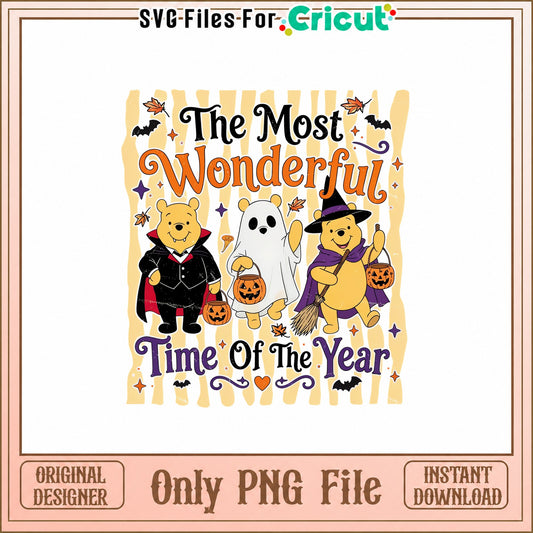 Winnie The Pooh Halloween PNG, The Most Wonderful Time, PNG