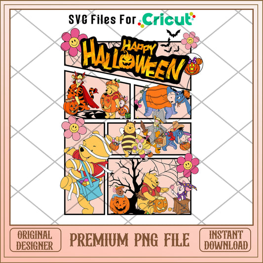 Winnie the pooh happy halloween png, pooh png, halloween png
