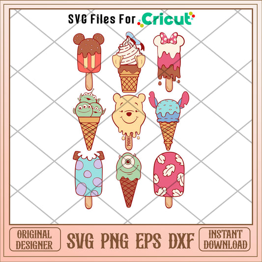 Winnie the pooh ice cream svg, ice cream svg, halloween svg