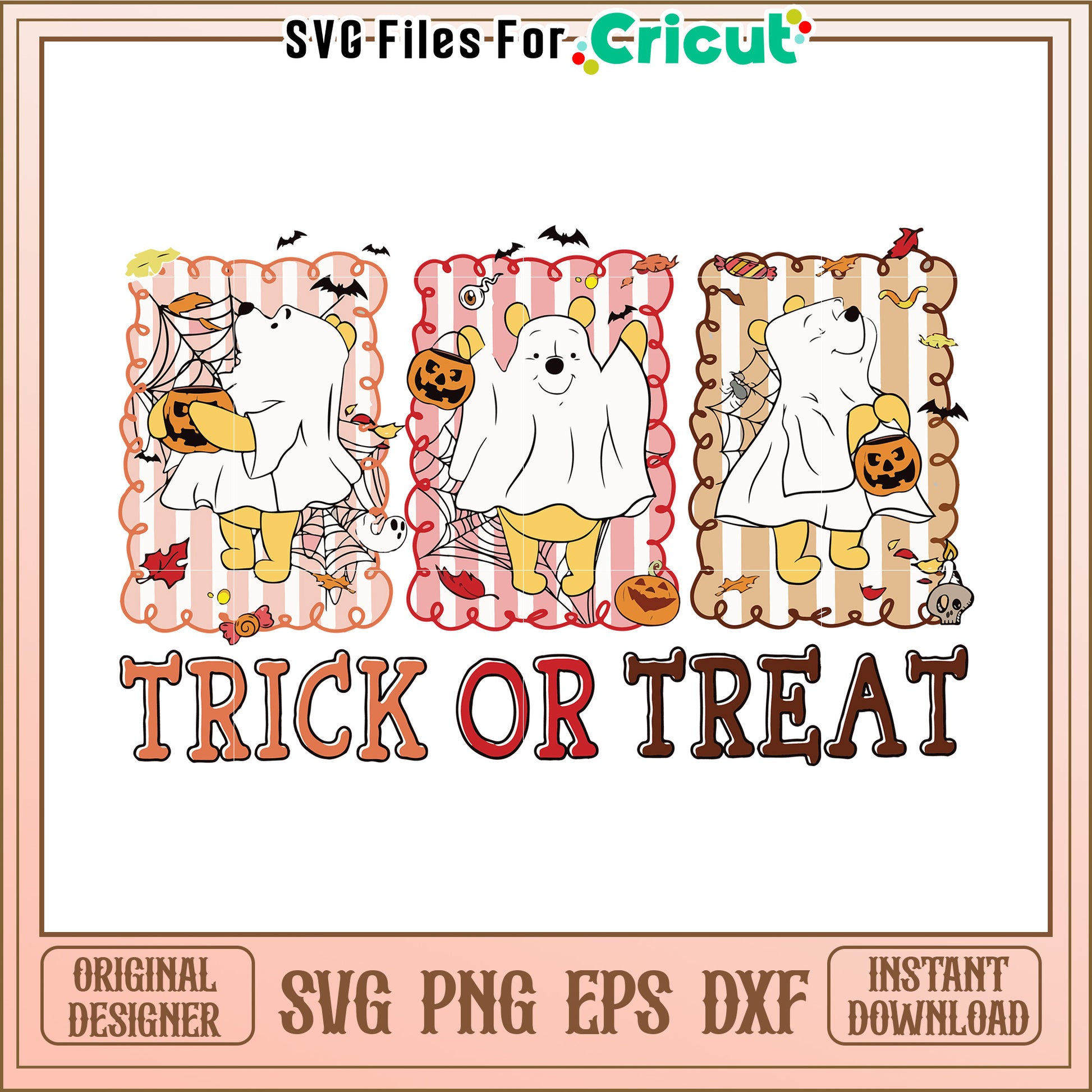 Winnie pooh ghoul svg, spooky halloween svg, halloween season svg